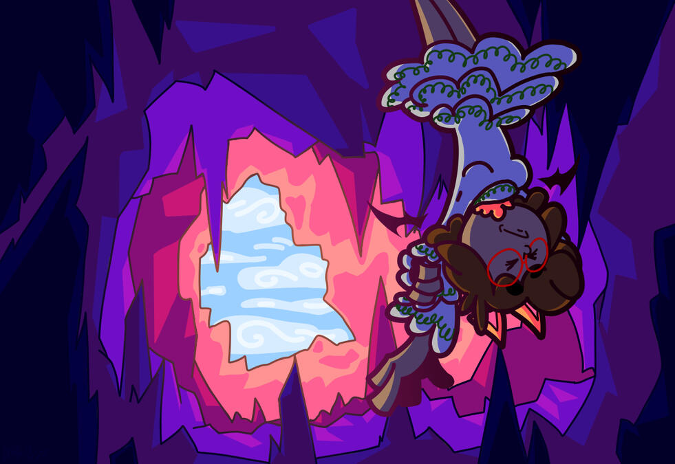 &quot;Cave Darr&quot; [OC] Darrenal getting ready to leave her cave for the day.