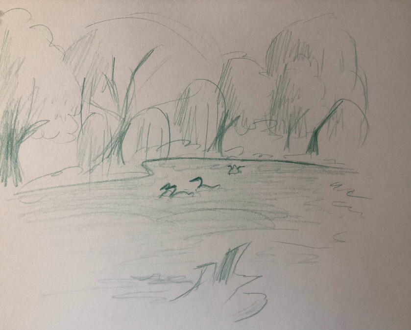 Park Still life of a lake from a park.