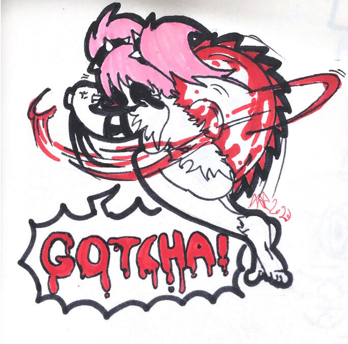 &quot;Gotcha&quot; [OC] My character, Bloodreihn, going for a surprise attack!